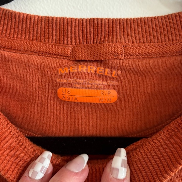 Merrell Good Natured Fleece Women's Orange Crewneck Sweatshirt Size Small - Picture 5 of 9